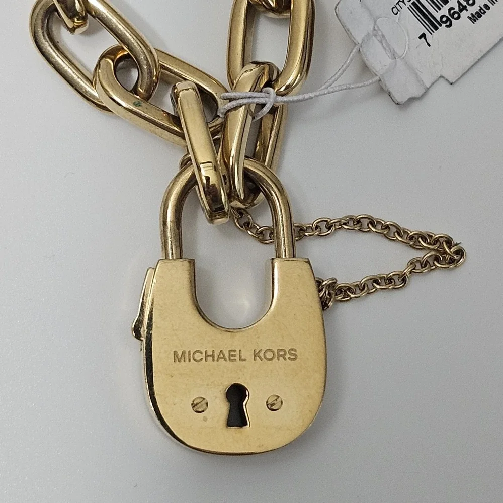 Michael Kors Padlock Chain Bracelet Goldtone 7